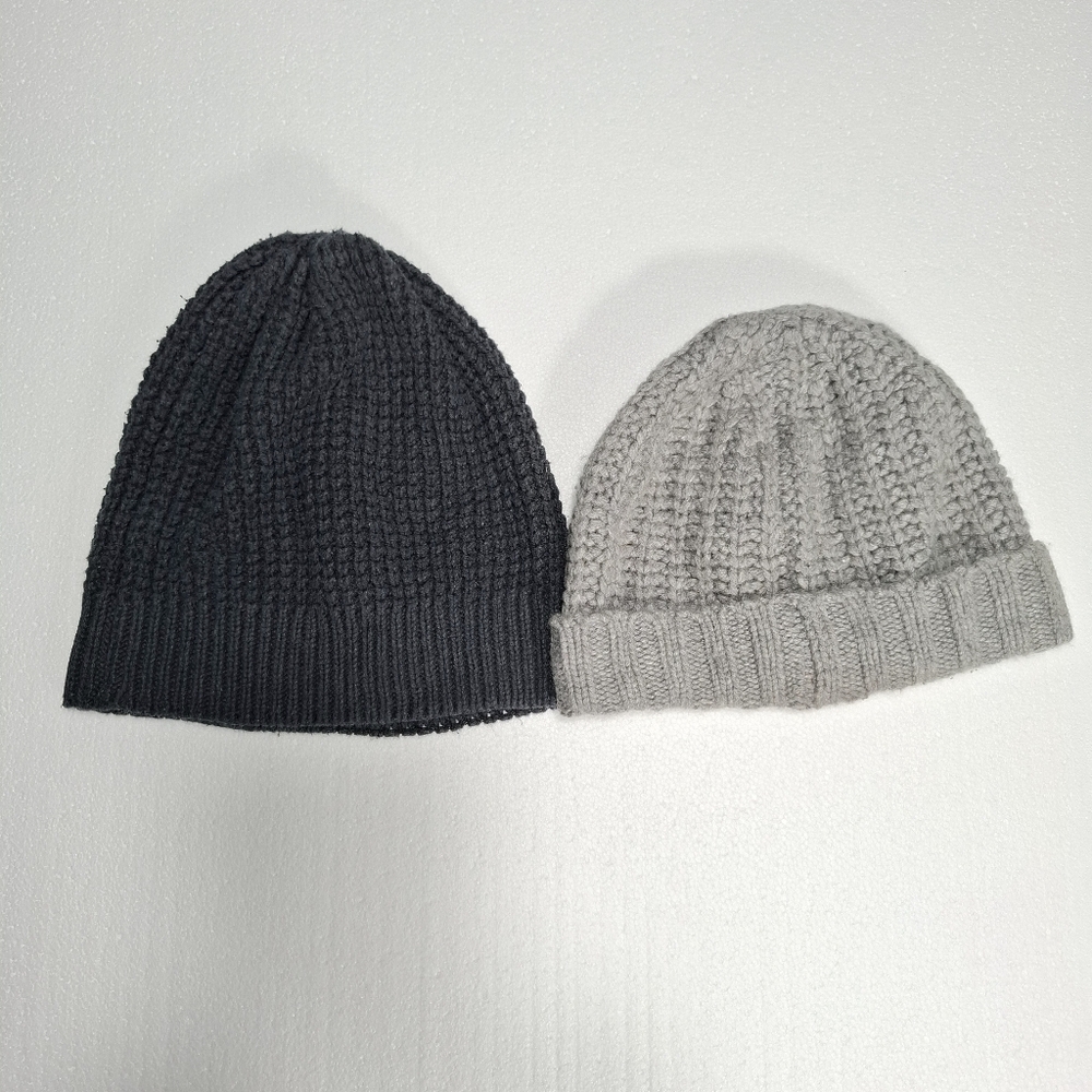 Gray And Characoal Knit Beanies J Crew And Gap